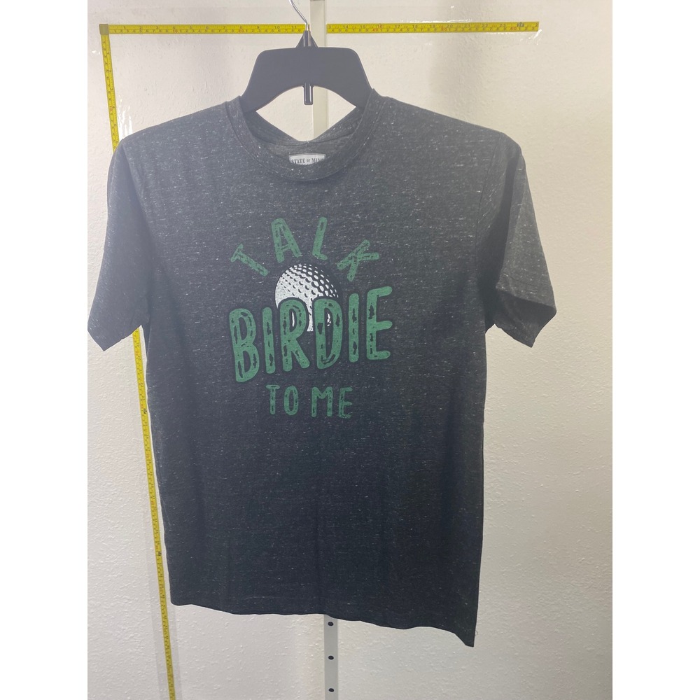 State of Mine Mens Talk Birdie To Me Golf Graphic T-Shirt Gray Small NWT